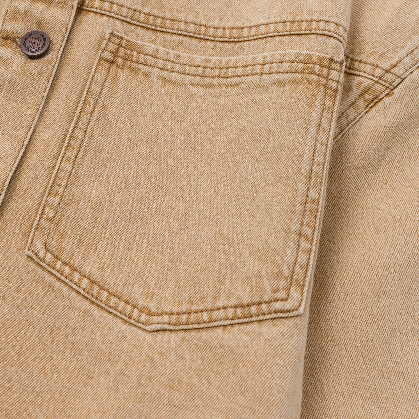 Raw Edge Cropped Jacket - Tan