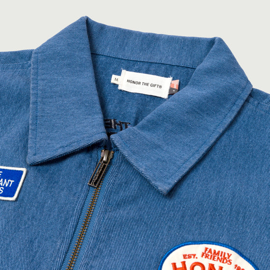 Twill Full Zip Shirt - Blue