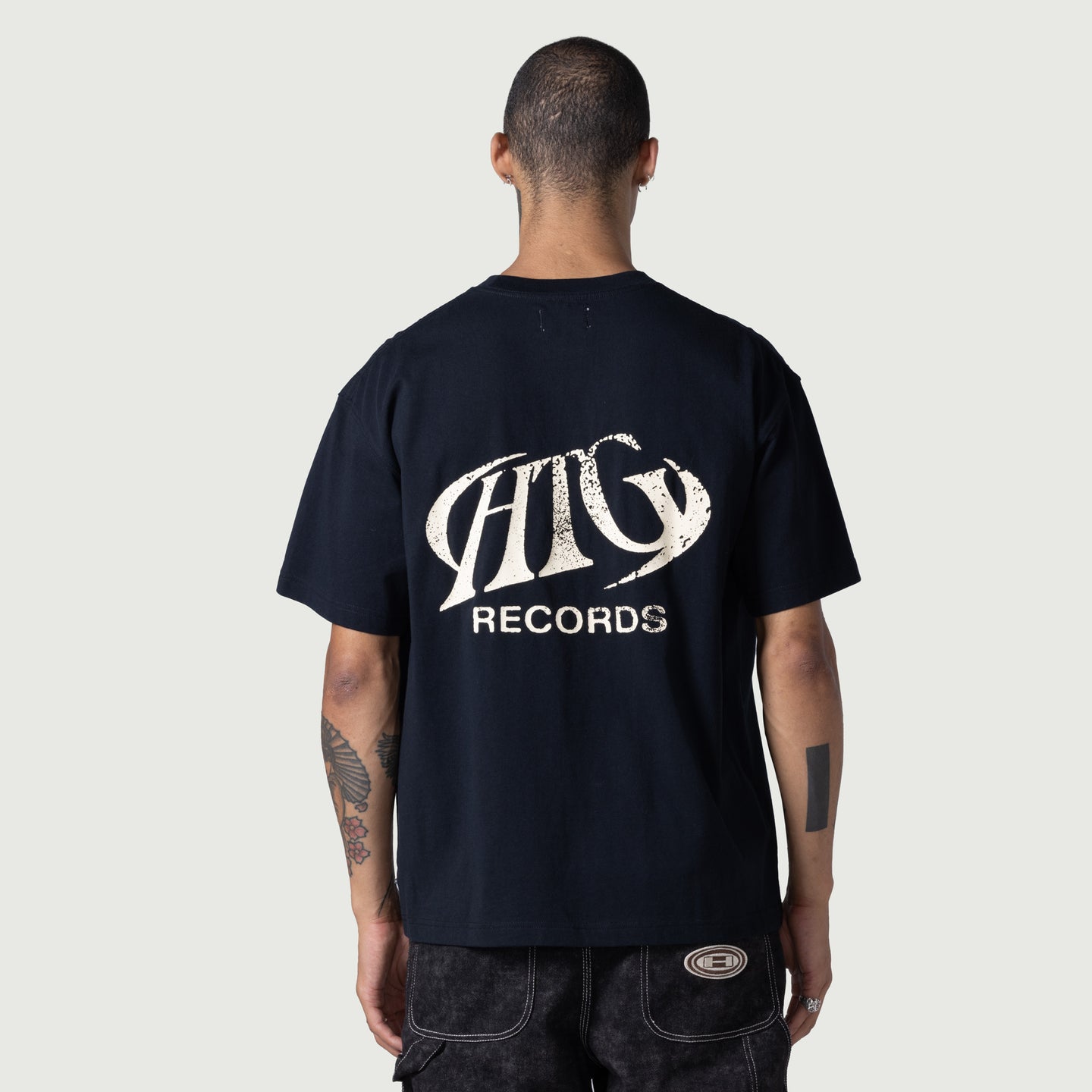 HTG Records Oval Logo Tee - Black