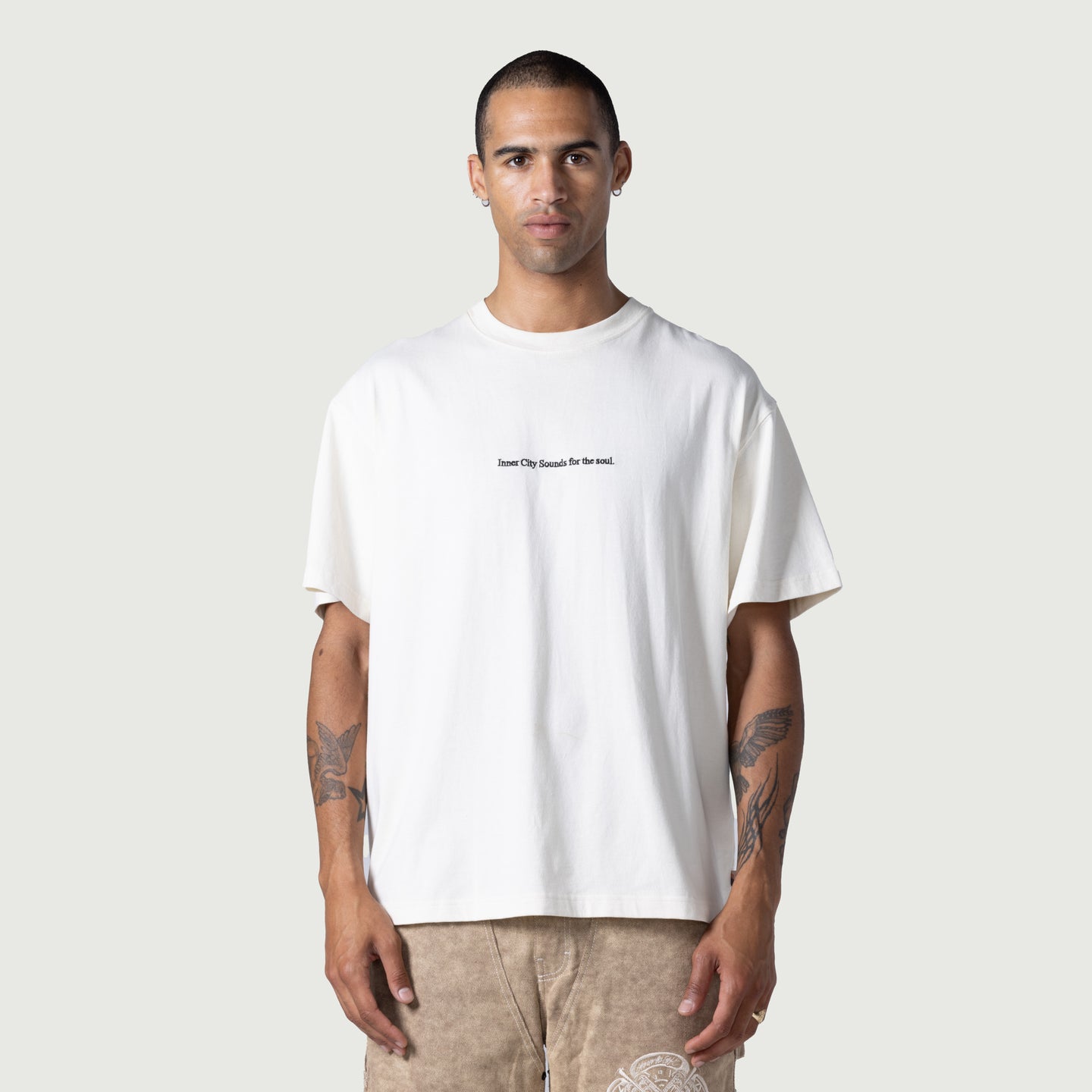 HTG Records Oval Logo Tee - Cream