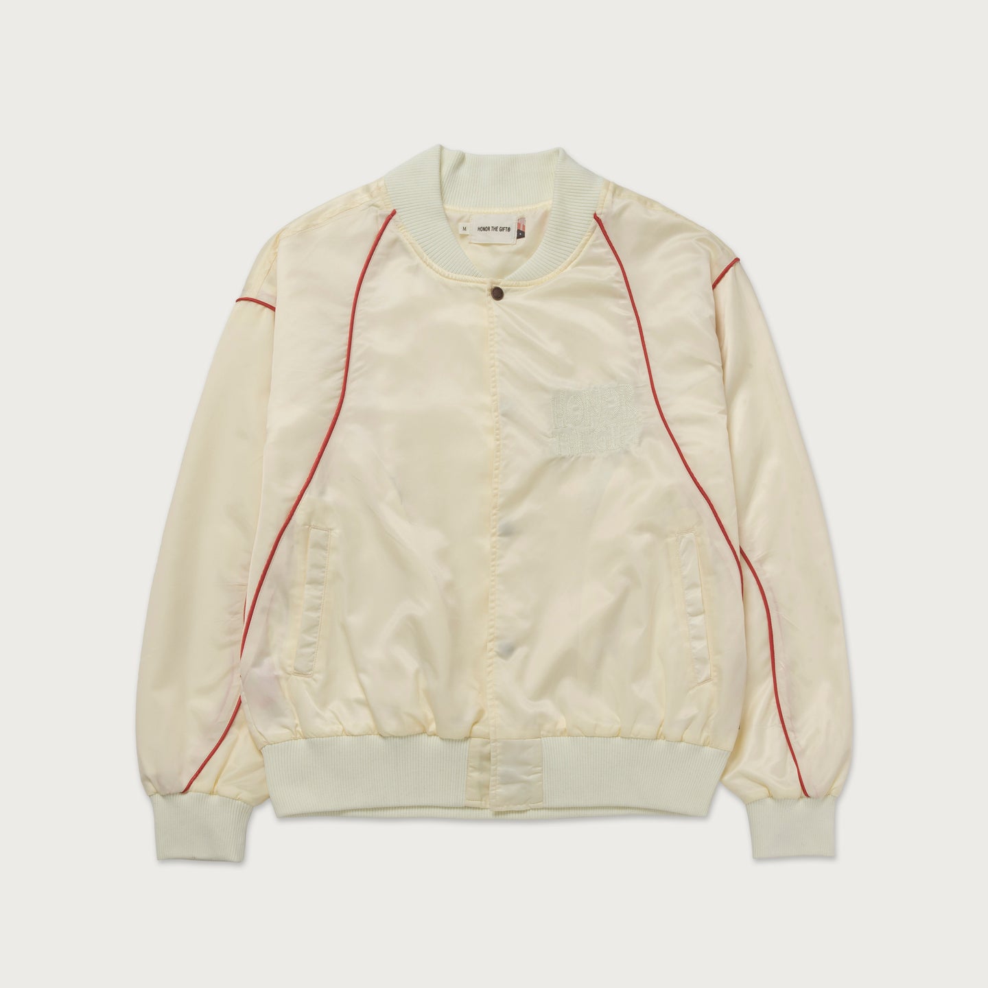 Satin Bomber Jacket - Bone