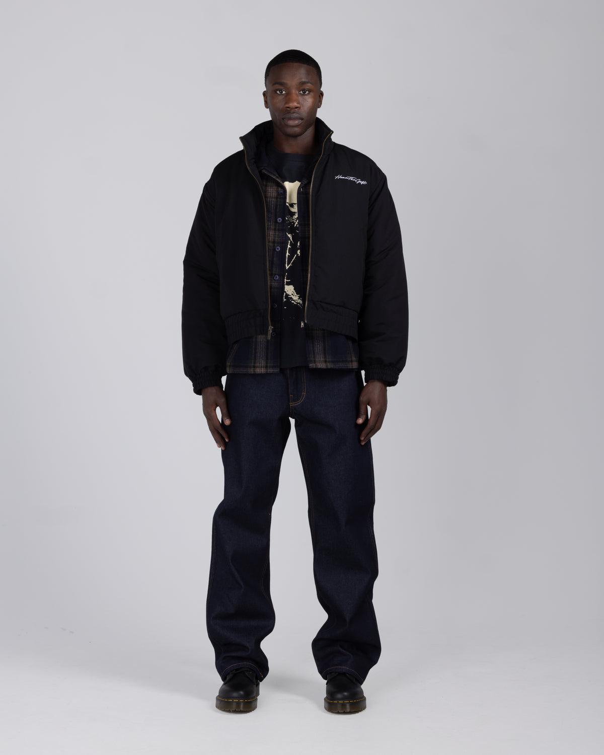 Script Puffer Jacket - Black