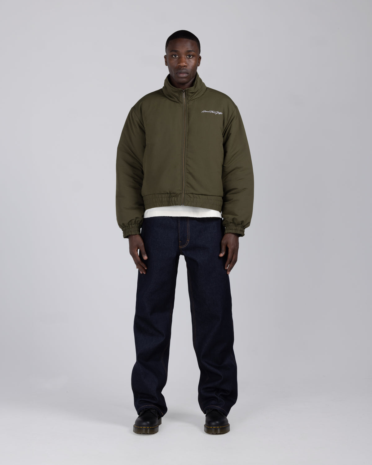 Script Puffer Jacket - Olive