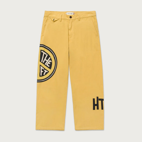 Peace Print Trouser Pant - Yellow