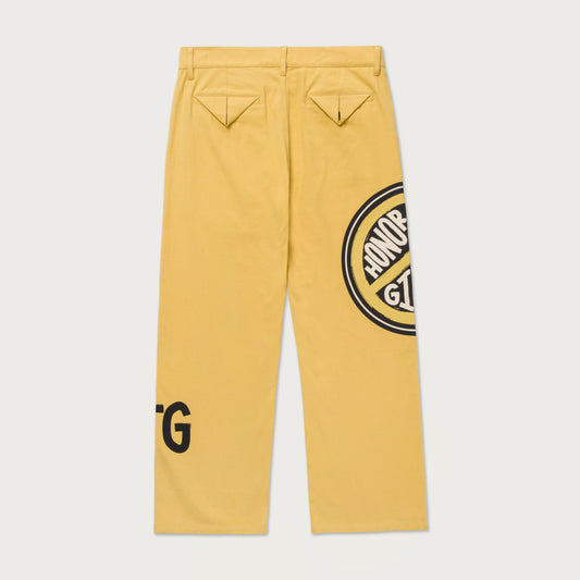 Peace Print Trouser Pant - Yellow