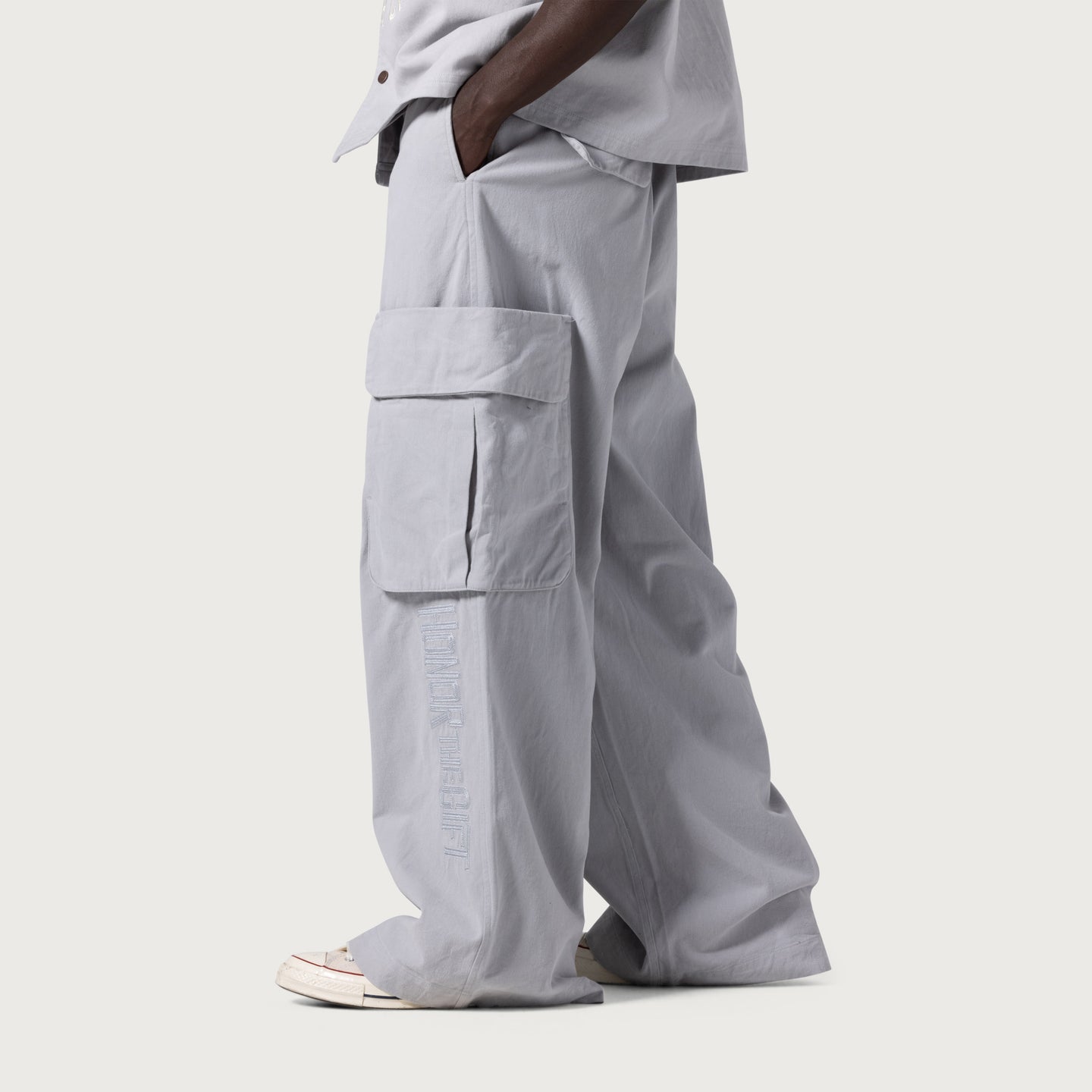 Wide Leg Cargo Pant - Stone