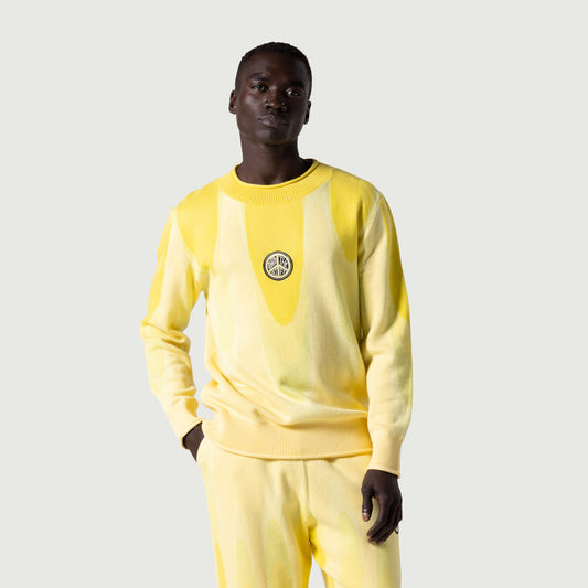 Jacquard Drip Sweater - Yellow