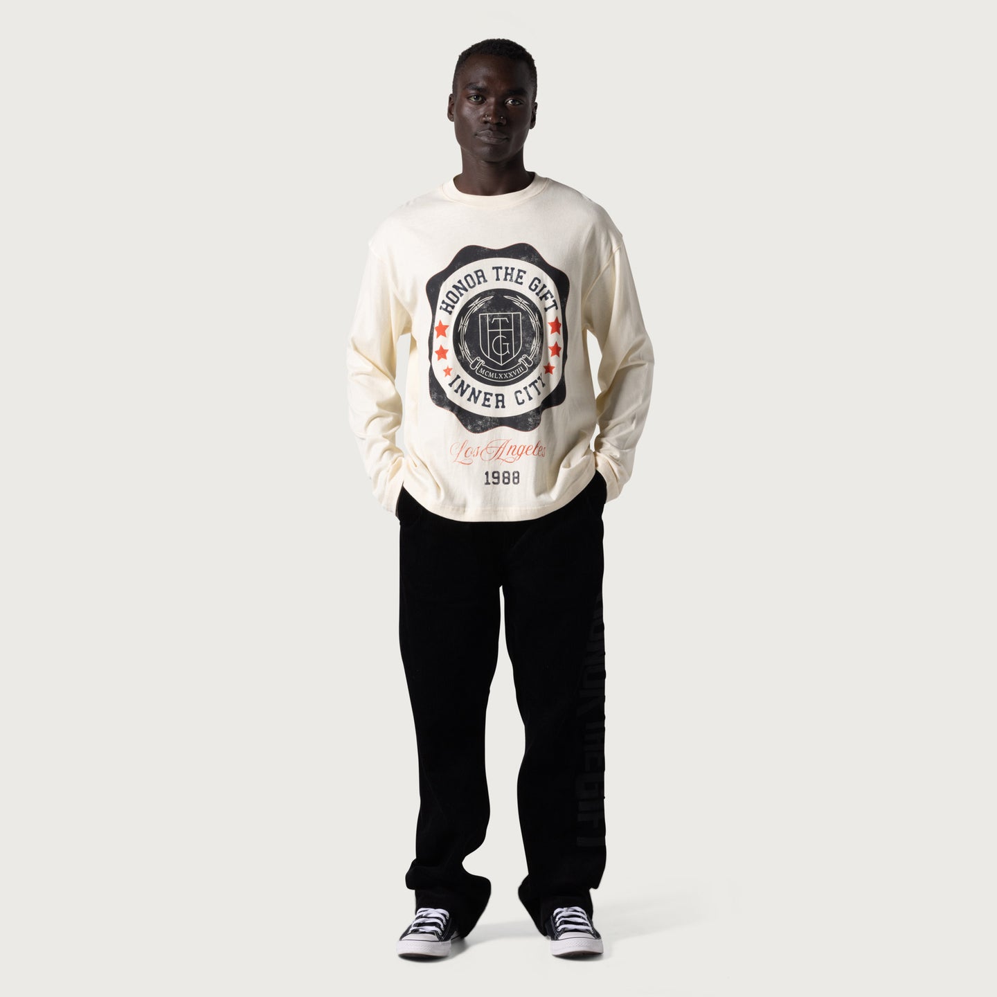 HTG® Seal Logo L/S T-Shirt - Bone