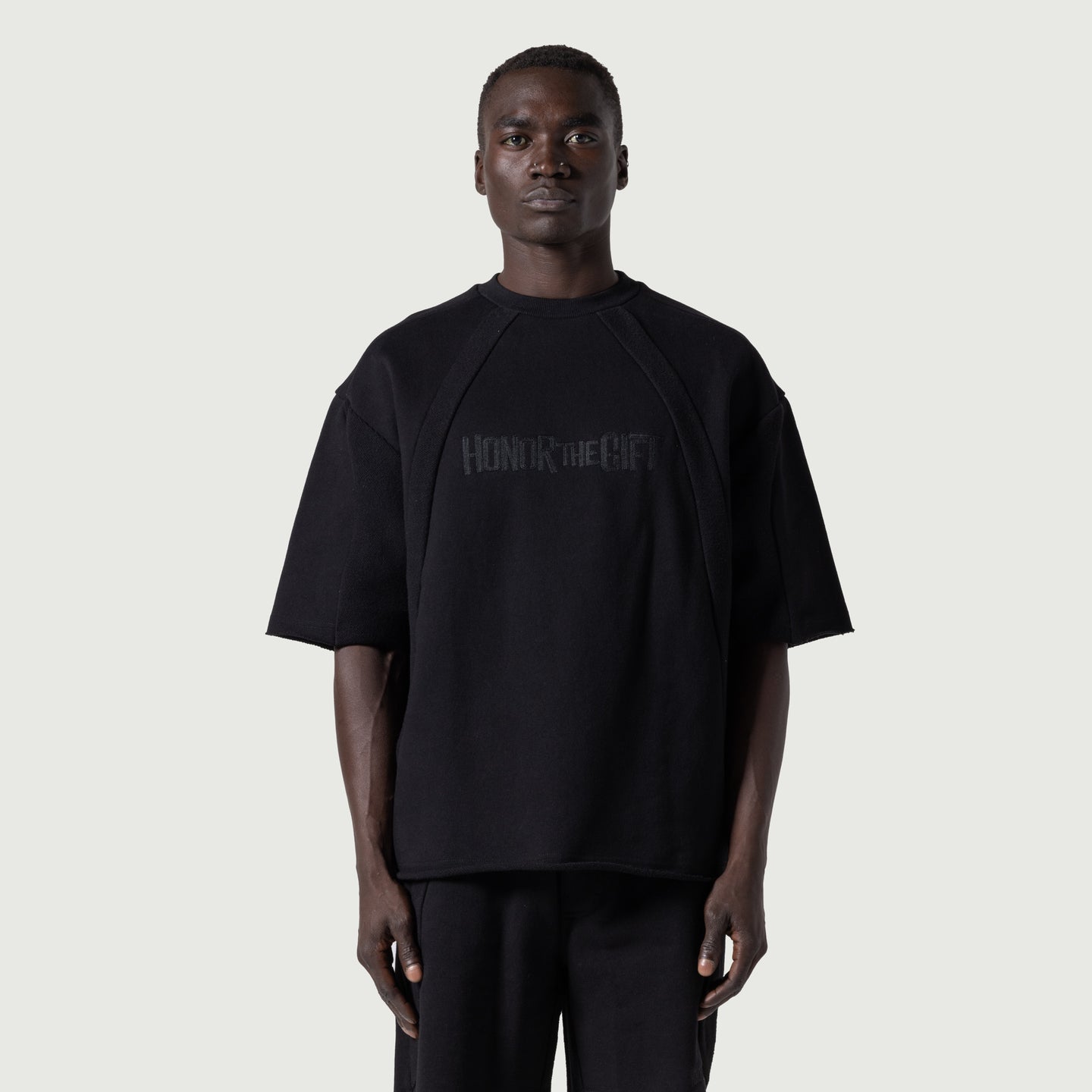 S/S Panel Terry Jumper - Black