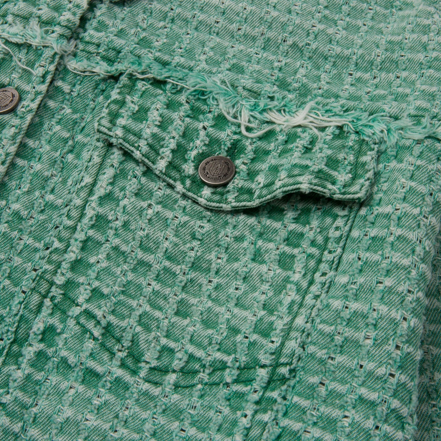 Womens Novelty Denim Jacket - Teal