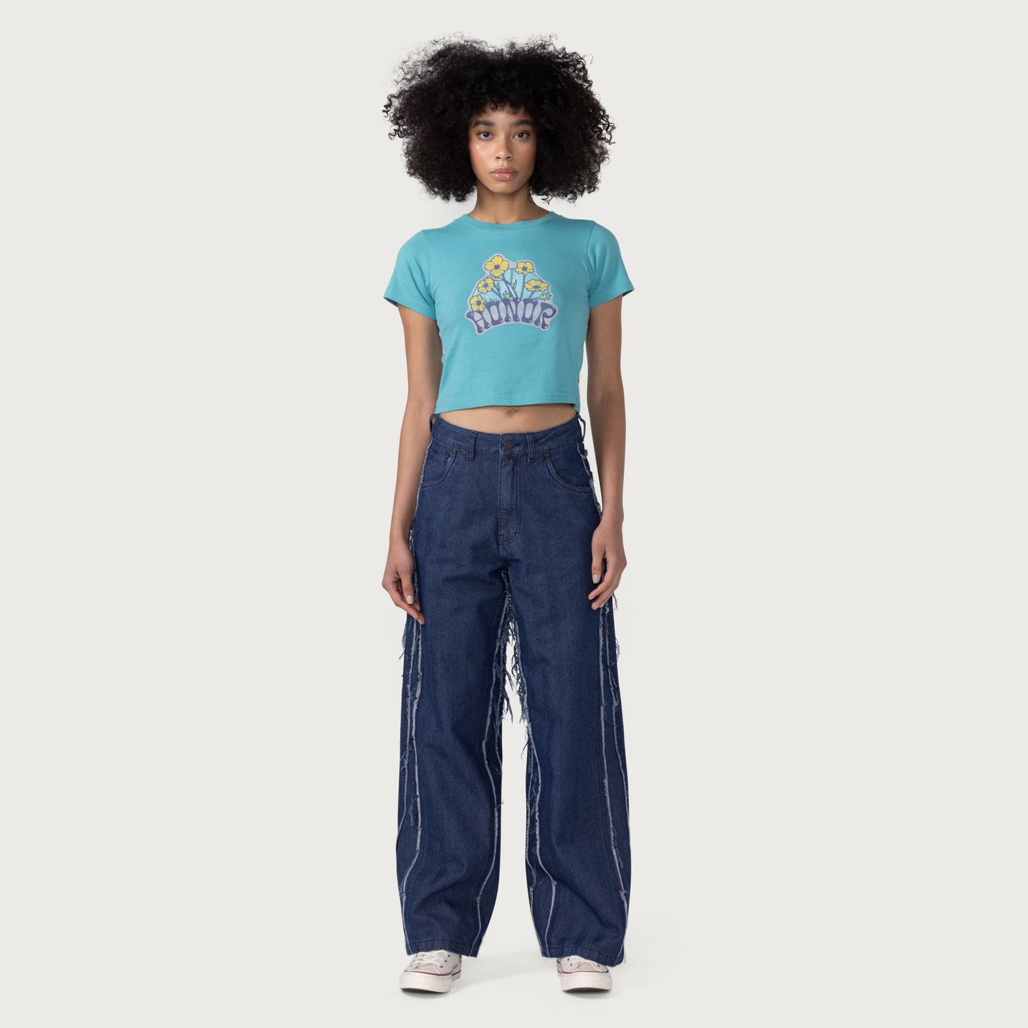 Womens Honor Flower Logo T-Shirt - Teal