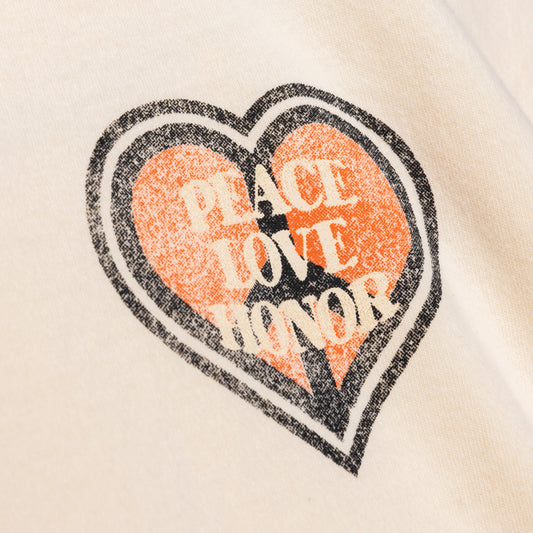 Womens Honor Peace Love T-Shirt - Bone
