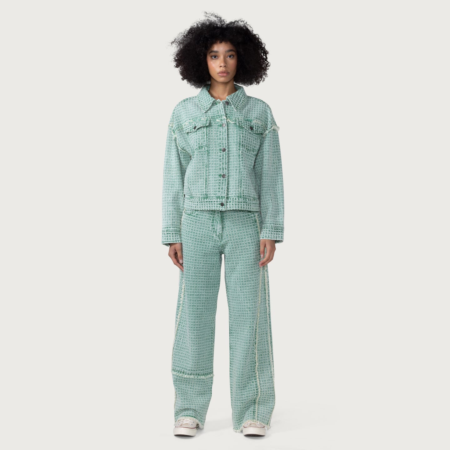 Womens Novelty Denim Pant - Teal