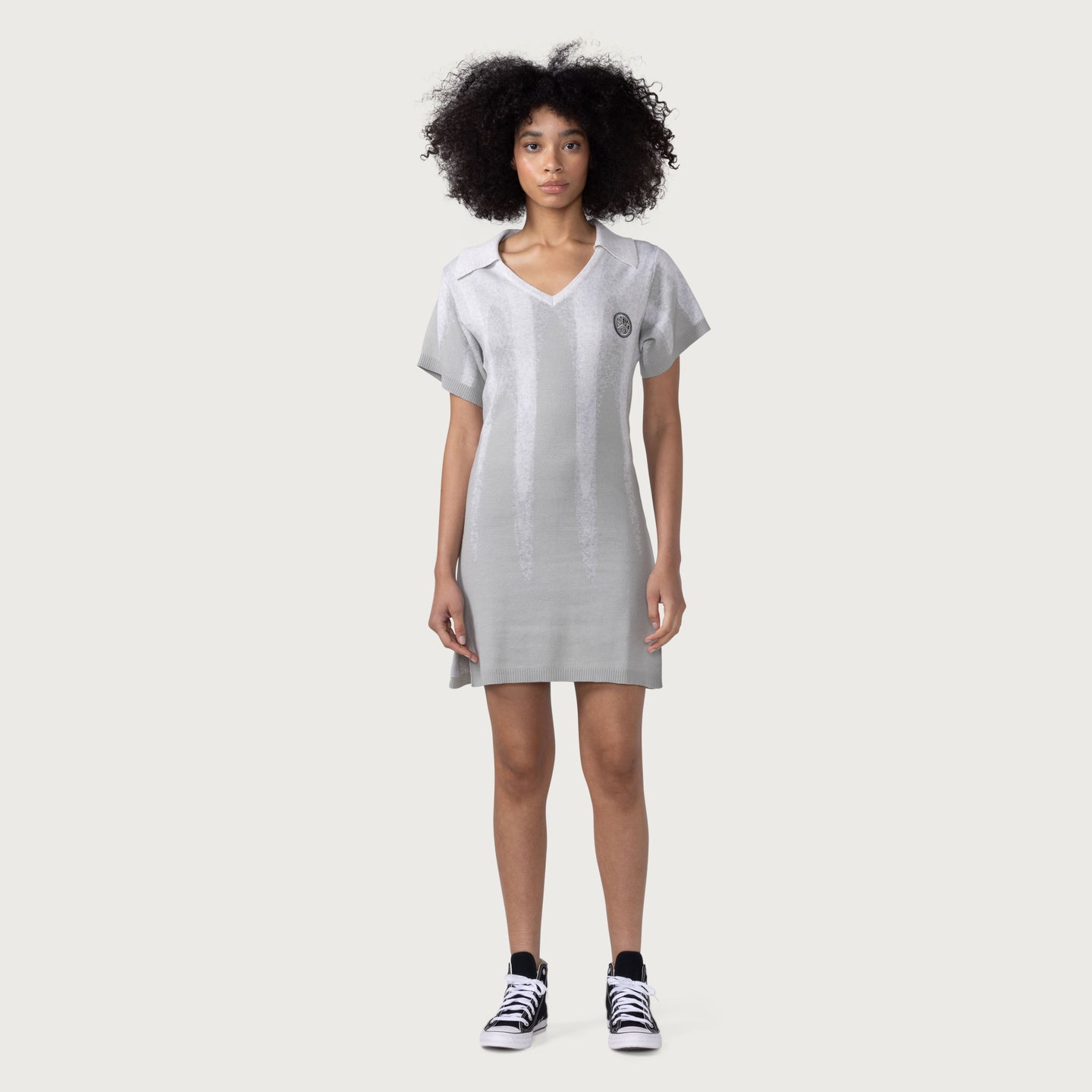 Womens Polo Knit Dress - Stone