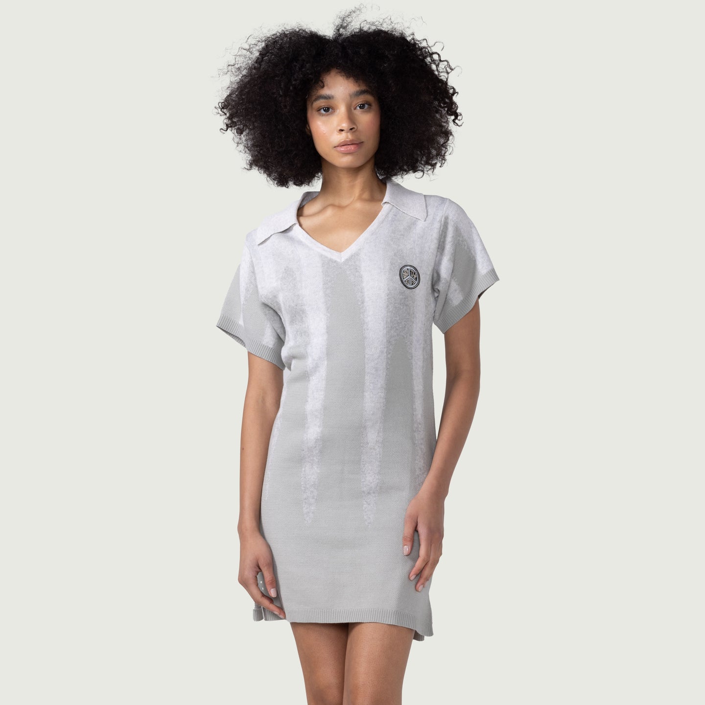 Womens Polo Knit Dress - Stone