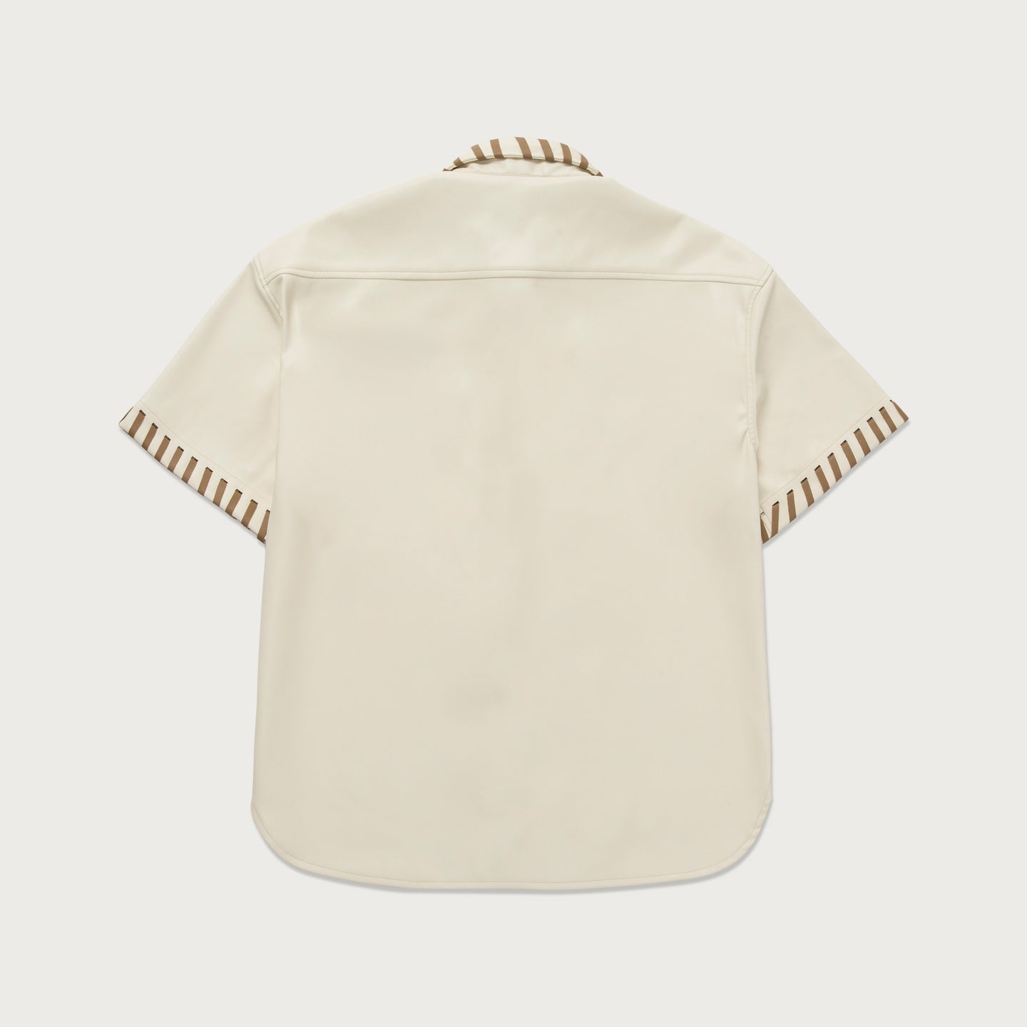 Womens Vegan Leather Box T-Shirt - Bone