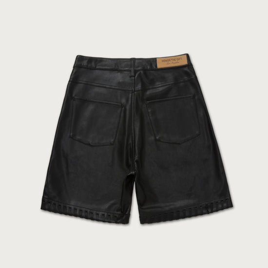 Womens Vegan Leather Short - Black