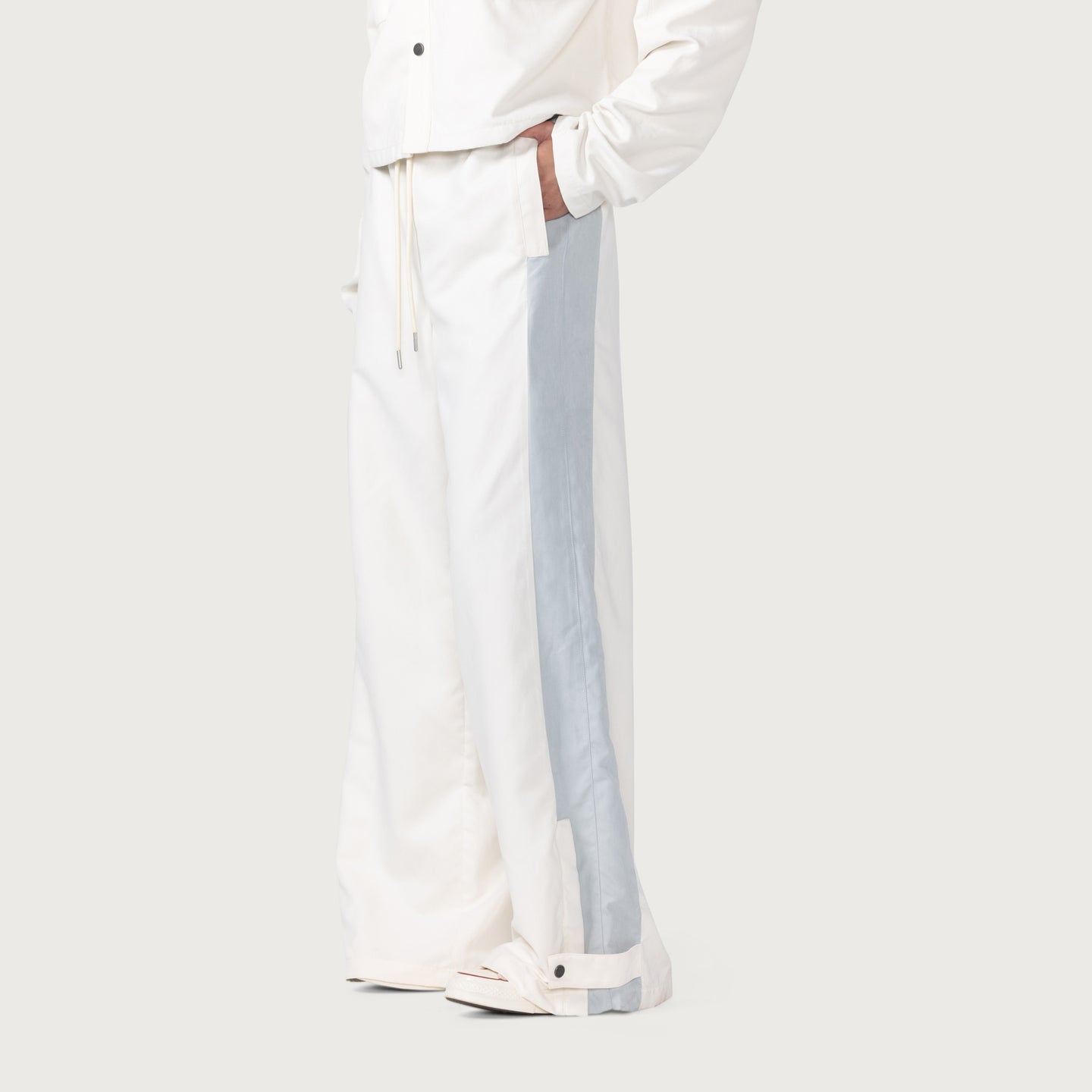 Womens Wide Leg Track Pant - Bone