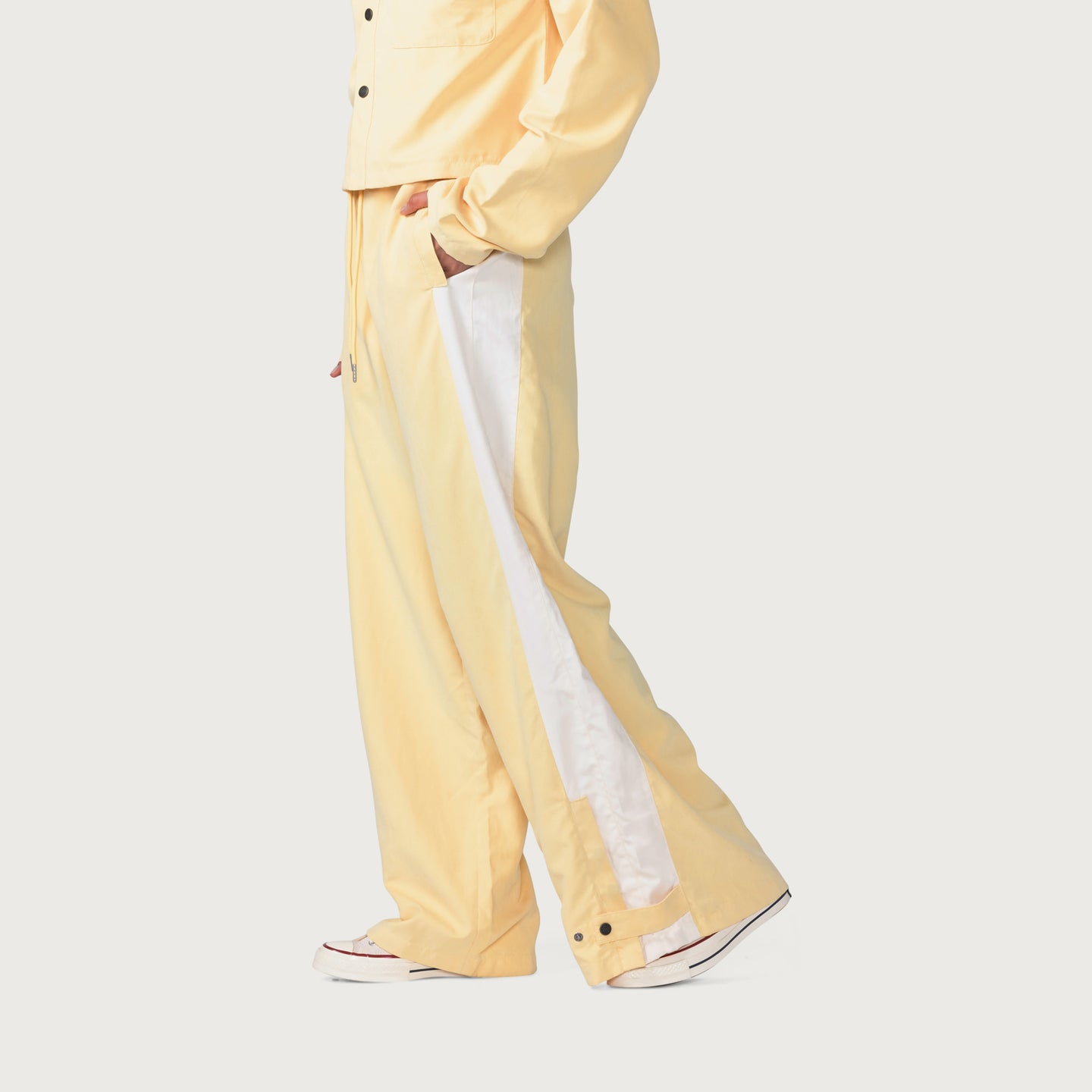 Womens Wide Leg Track Pant - Yellow