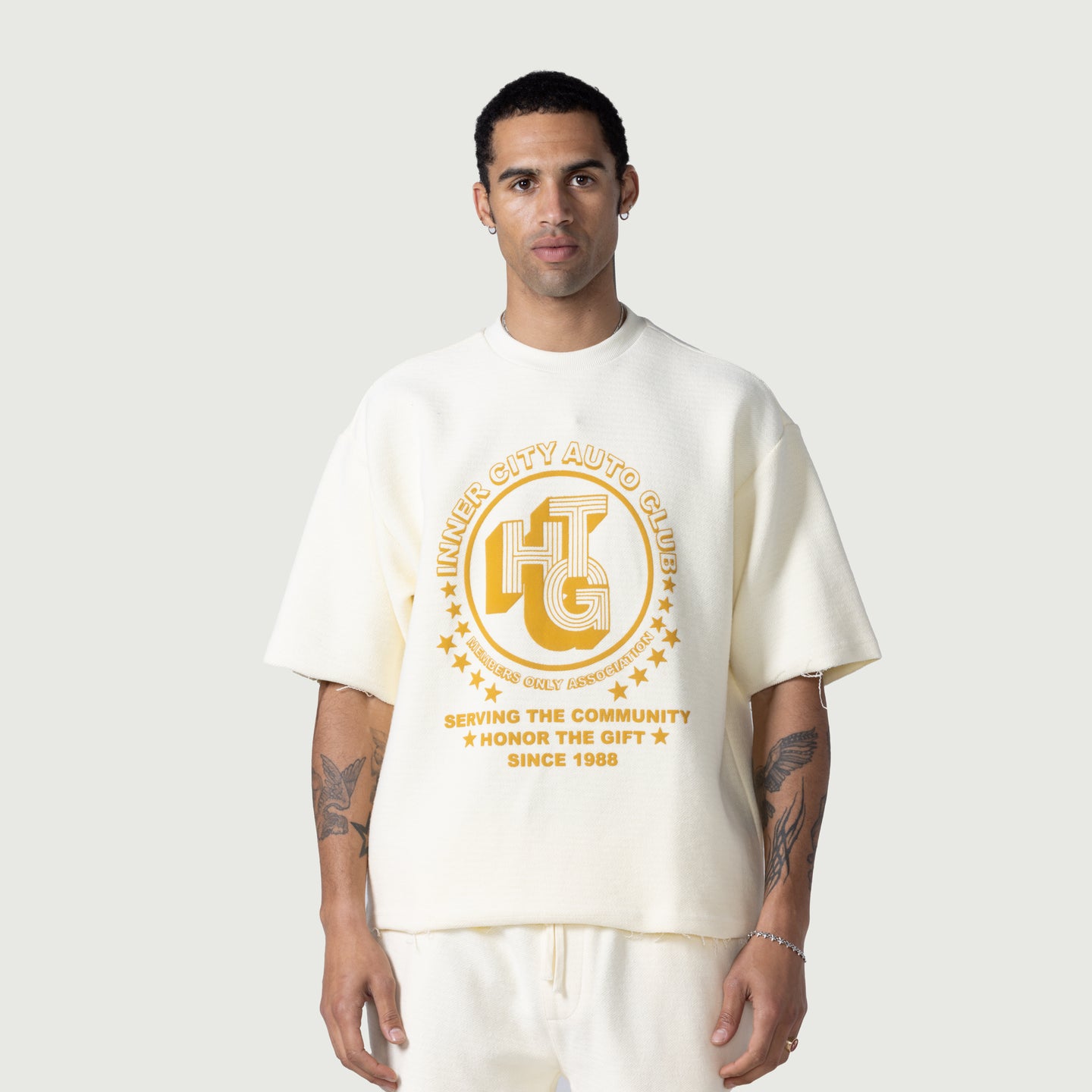 Association Herringbone Crew - White