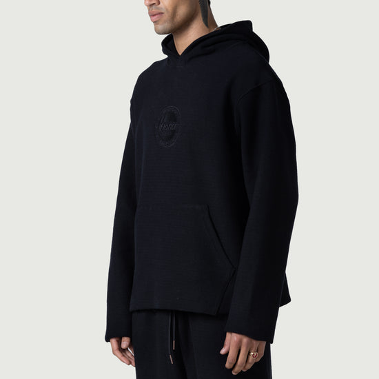 Race Herringbone Hoodie - Black