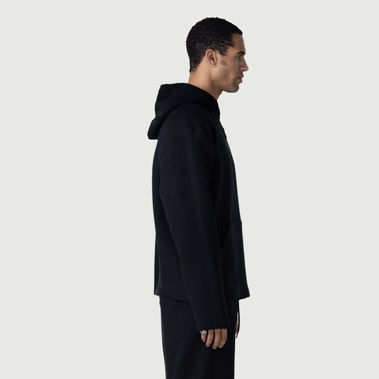 Race Herringbone Hoodie - Black