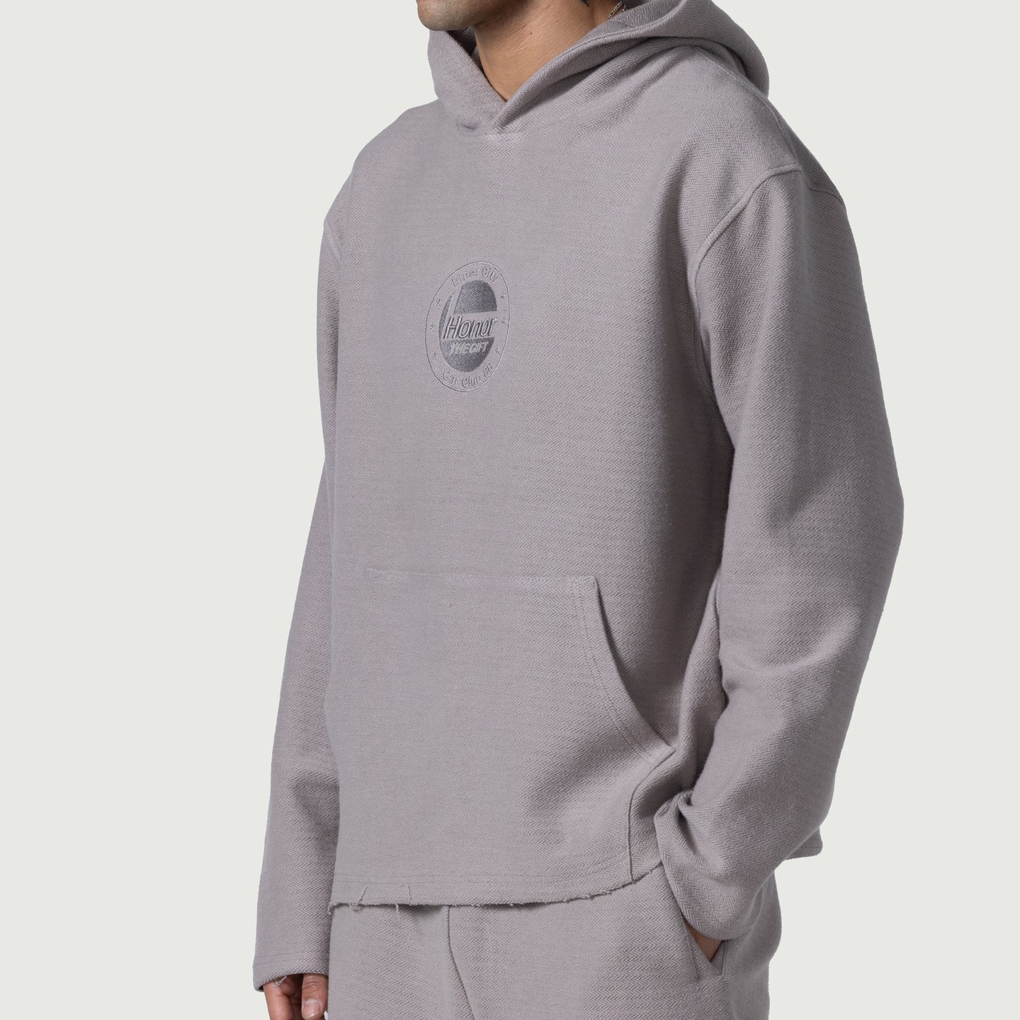 Race Herringbone Hoodie - Stone