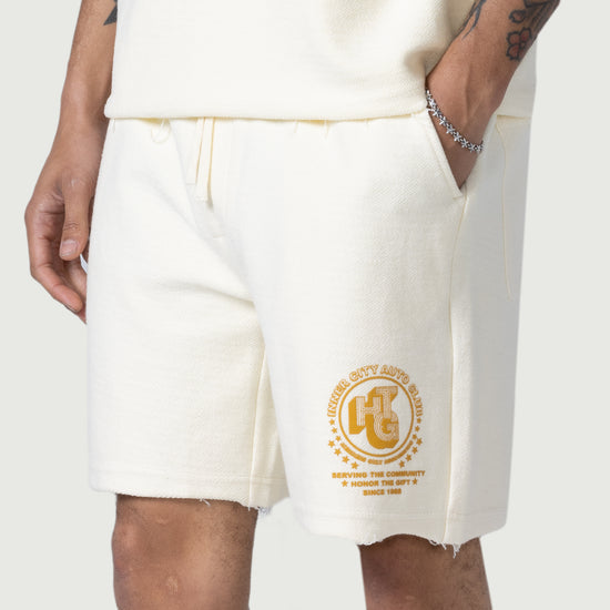 Race Herringbone Short - White