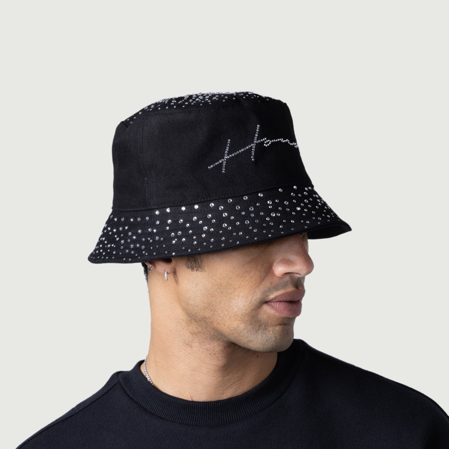 Honor Rhinestone Bucket Hat - Black