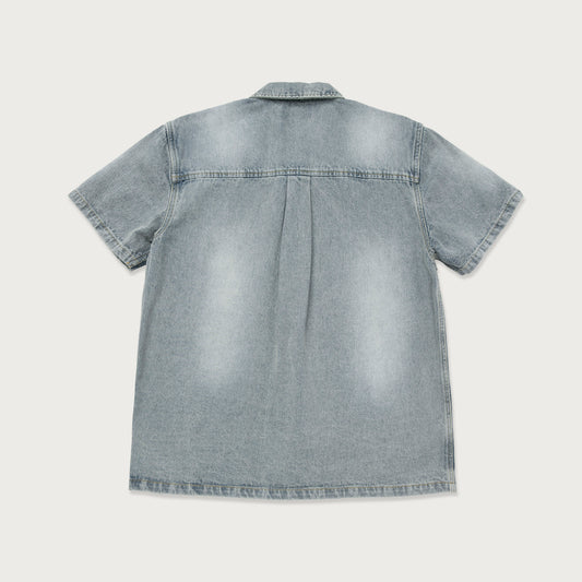 S/S Denim Woven Shirt - Indigo