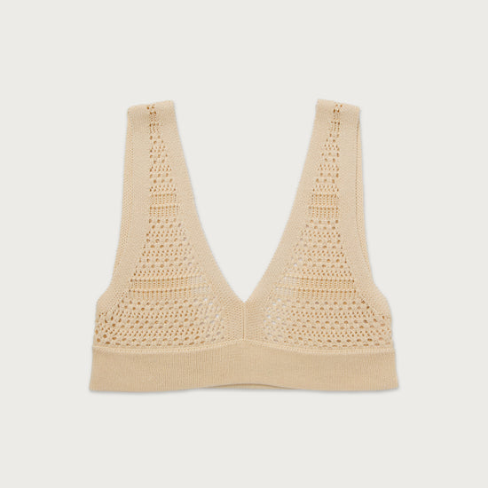 Womens Crochet Bralette - Cream