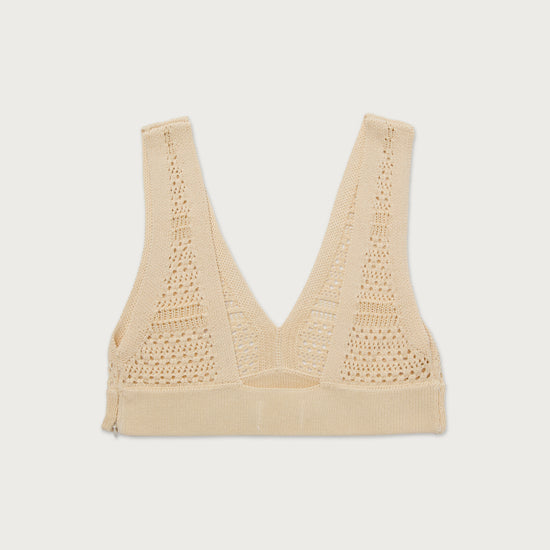 Womens Crochet Bralette - Cream