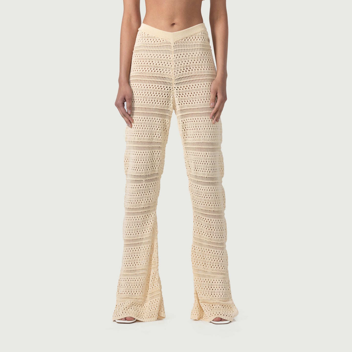 Womens Crochet Pants - Cream