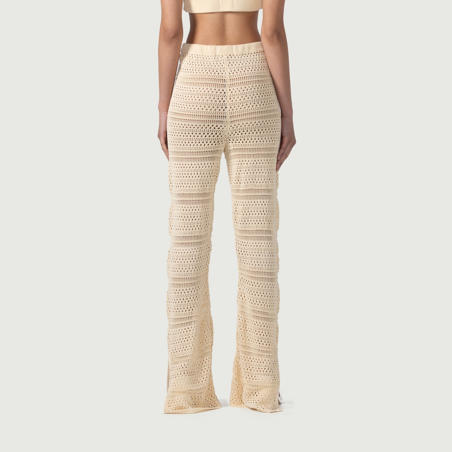 Womens Crochet Pants - Cream