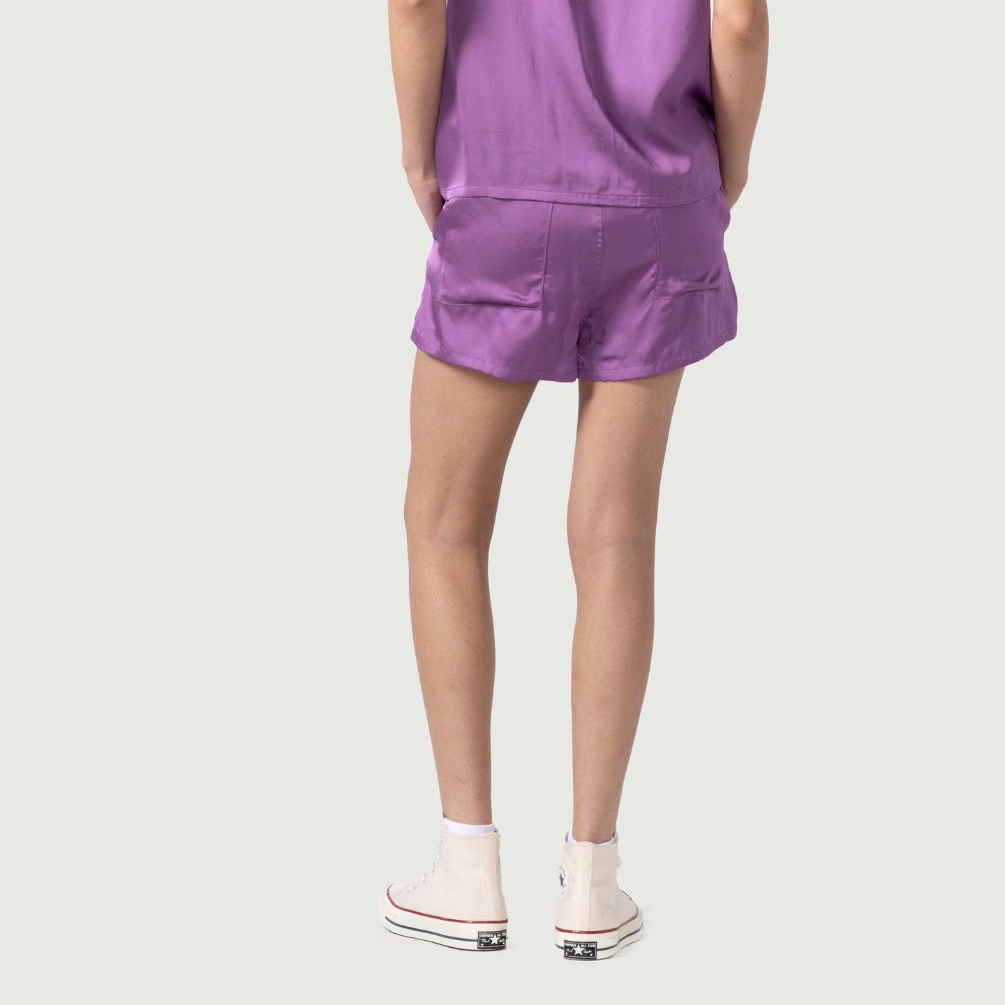 Womens Drawstring Loose Short - Purple