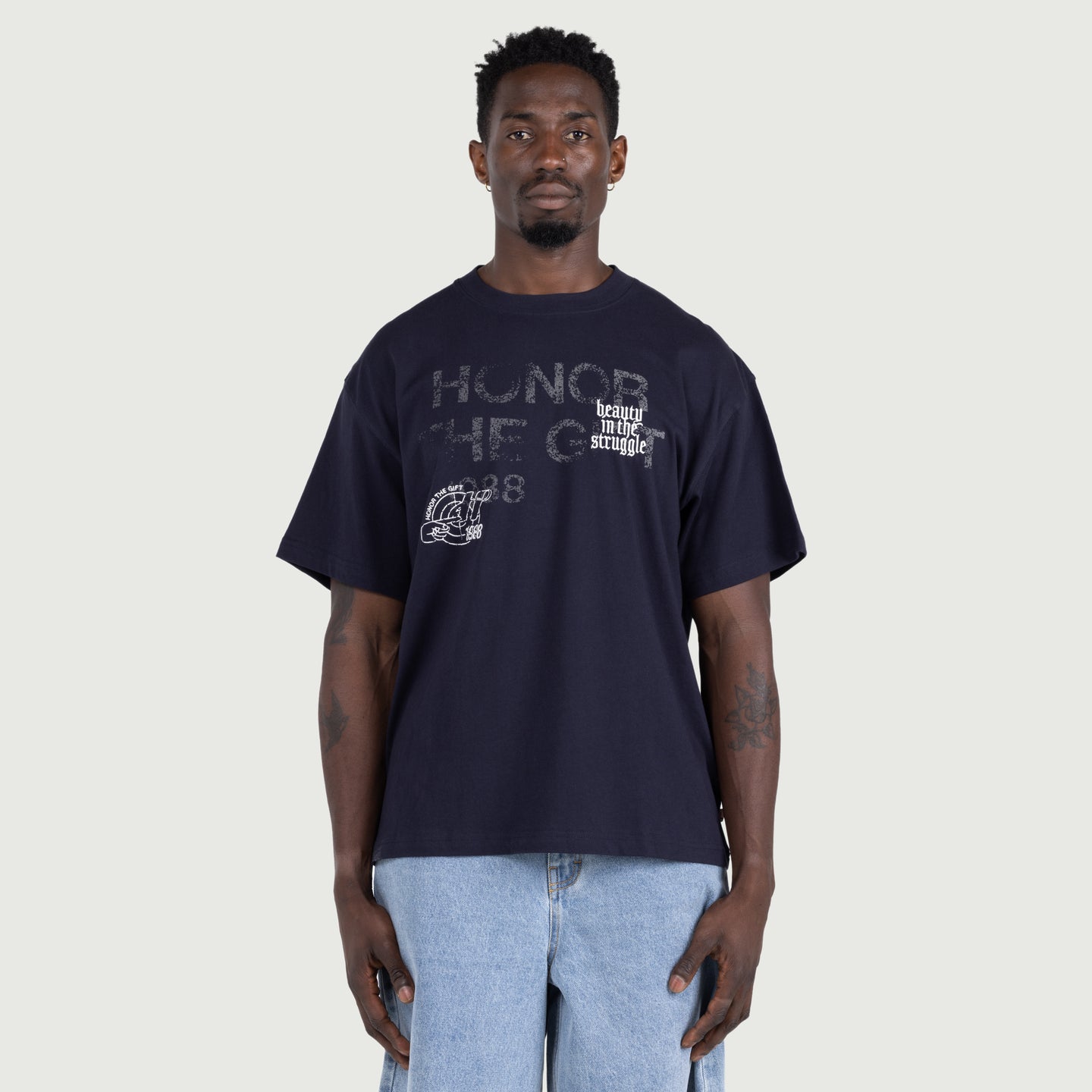 Beauty In The Struggle Tee - Black Navy