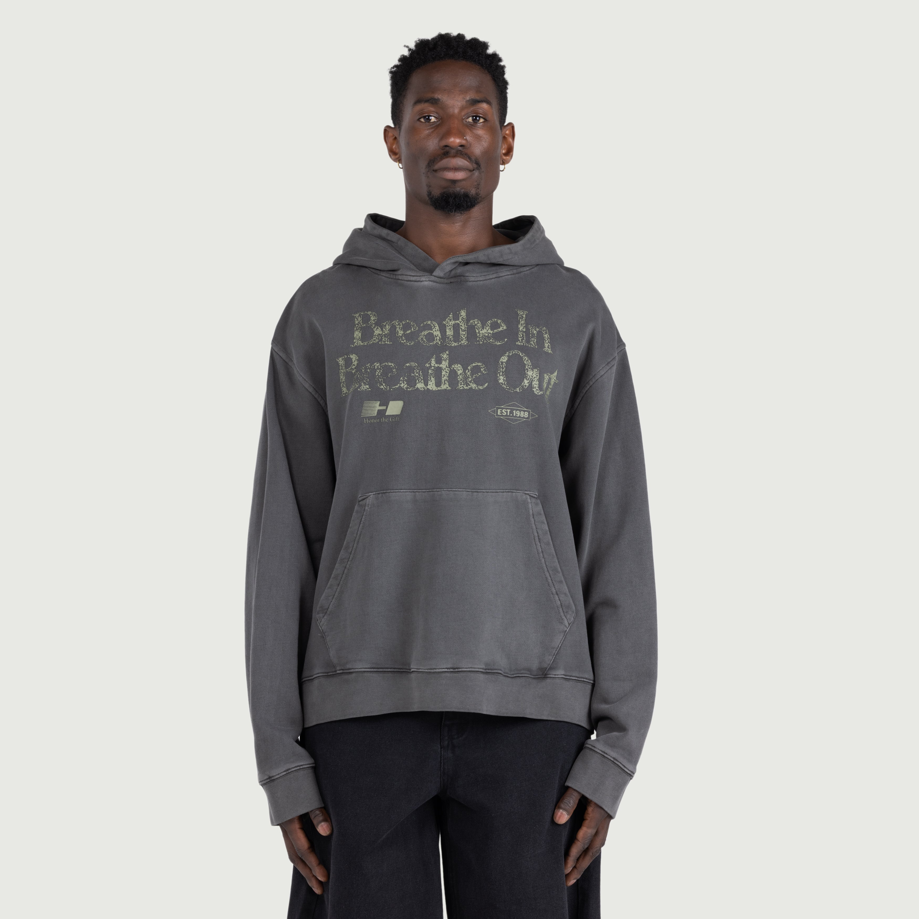Breathe In Breathe Out Hoodie - Black