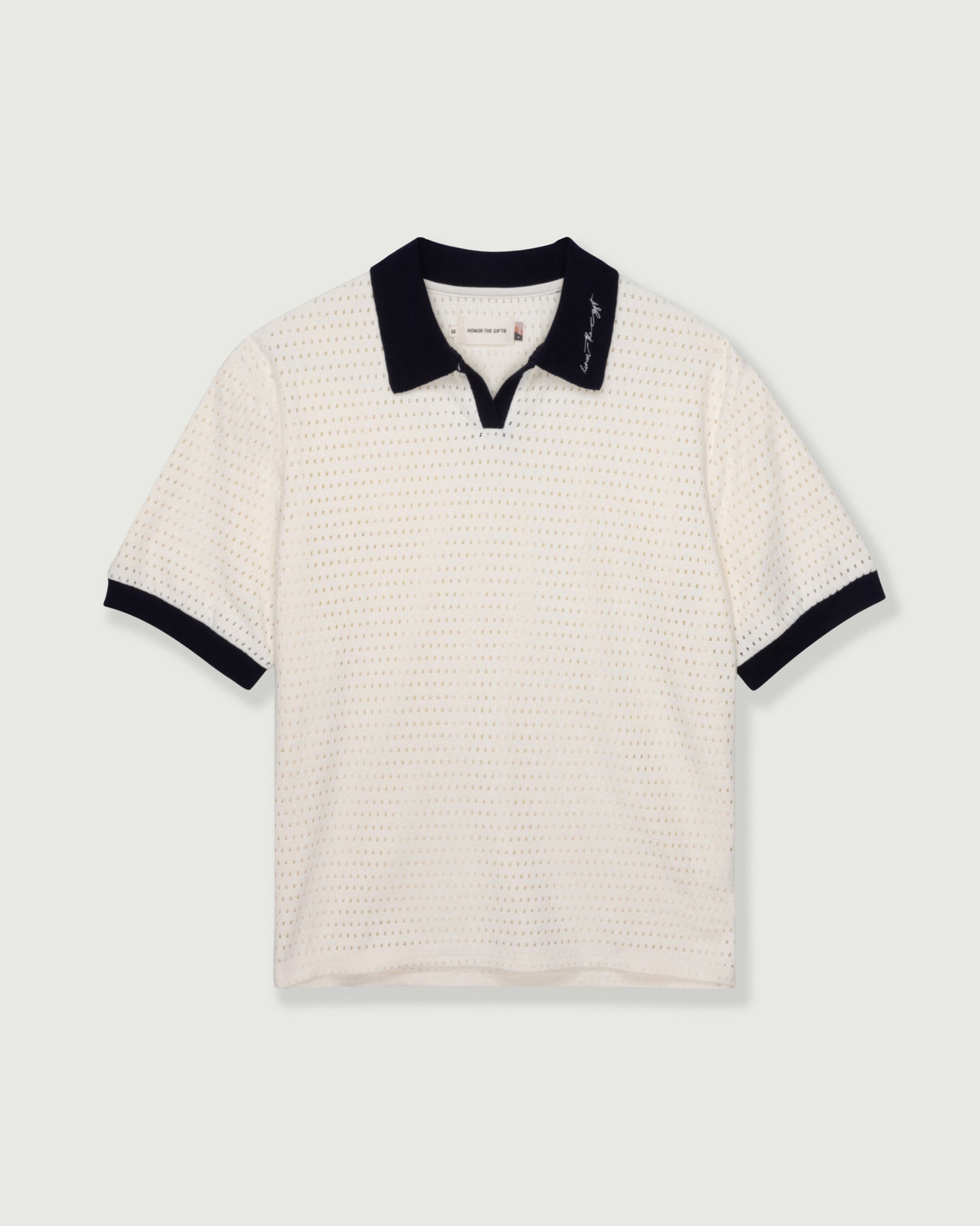 Pique Colorblock Polo - Bone