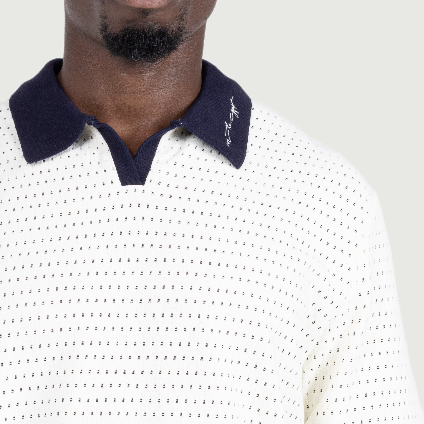 Pique Colorblock Polo - Bone
