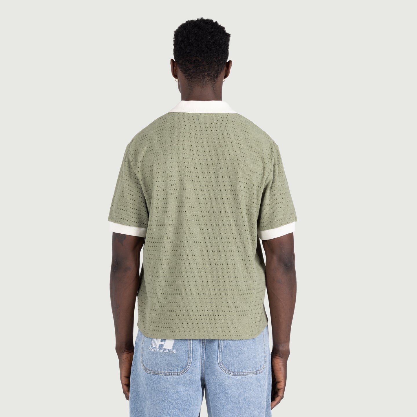 Pique Colorblock Polo - Sage