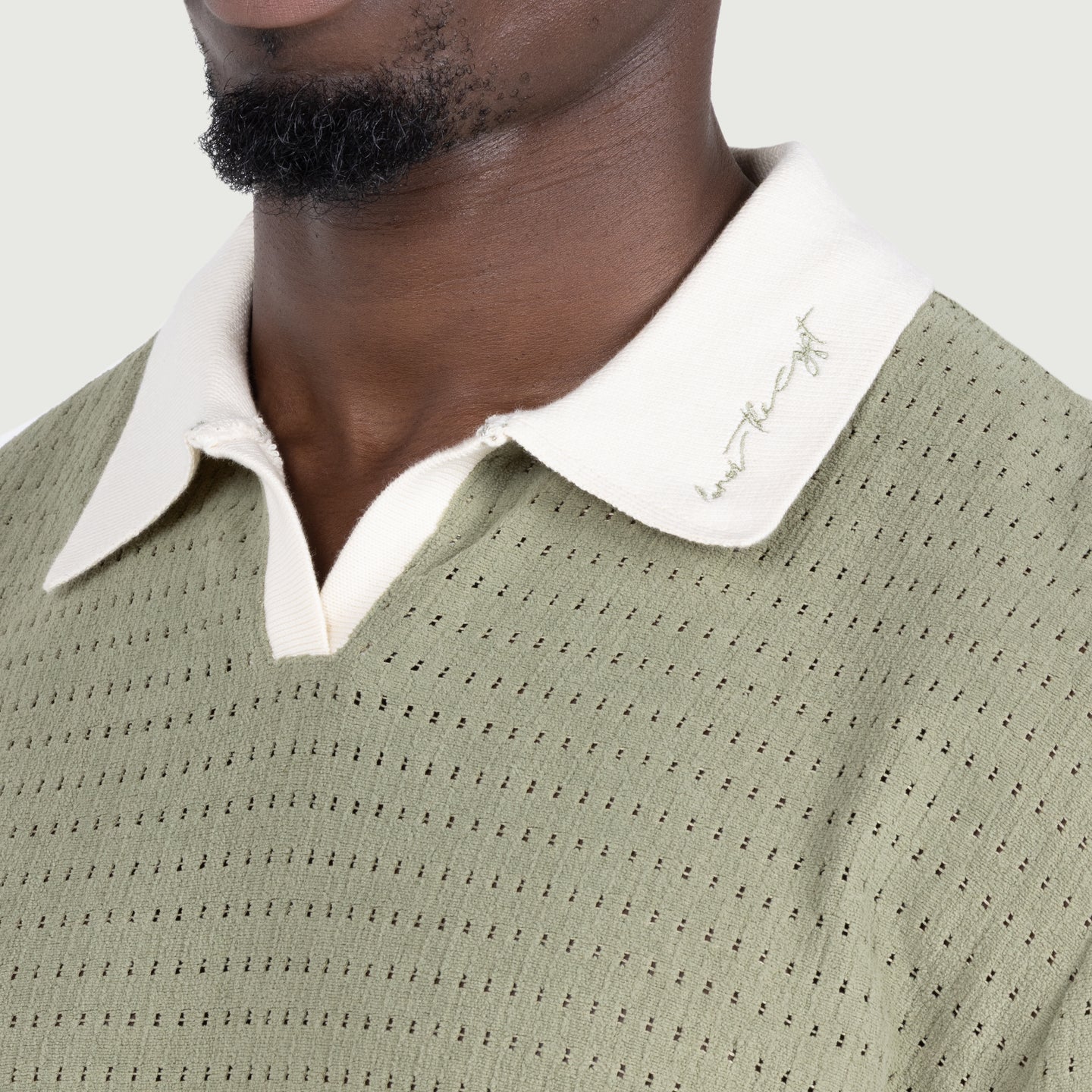 Pique Colorblock Polo - Sage