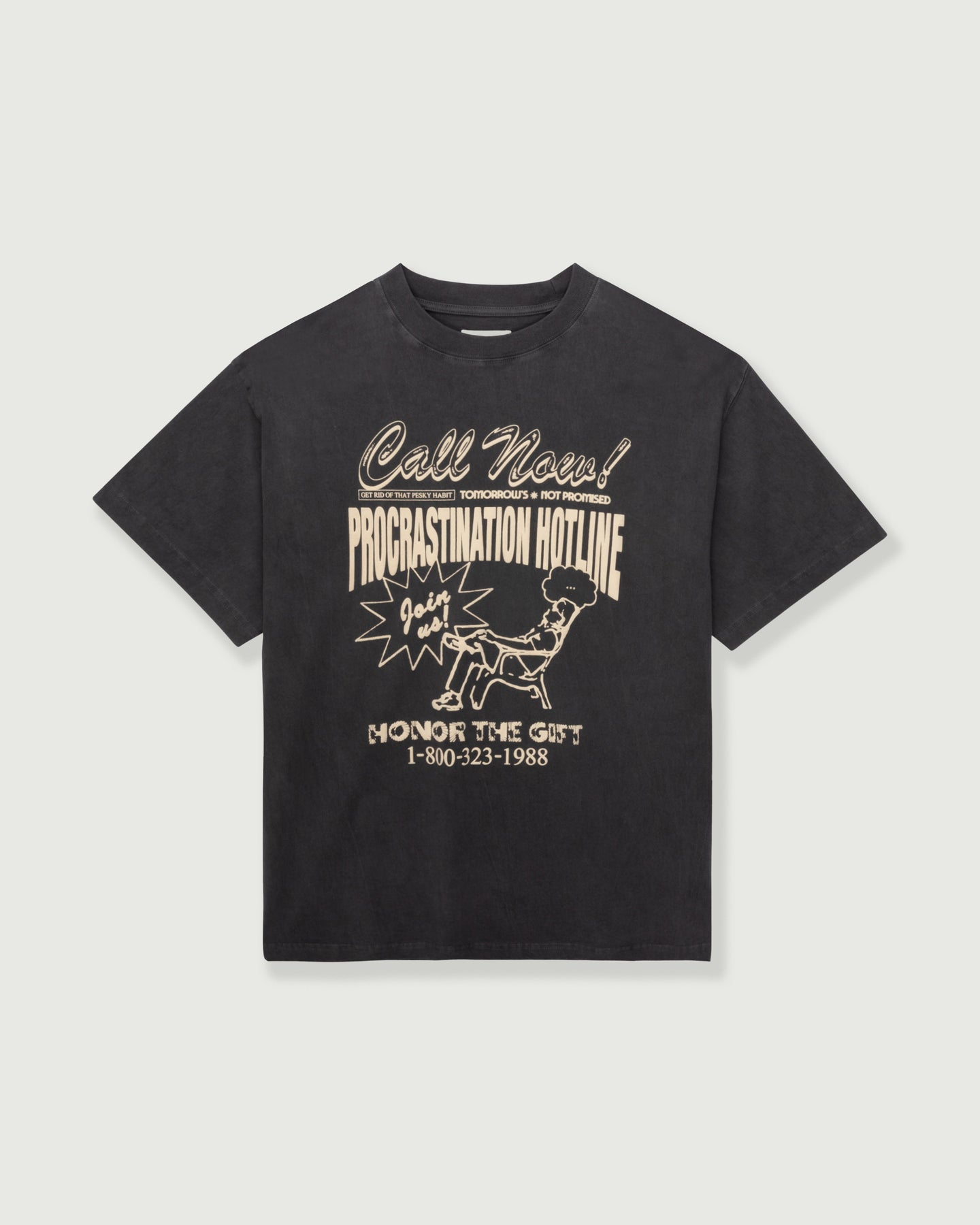 Procrastination Hotline Tee - Black