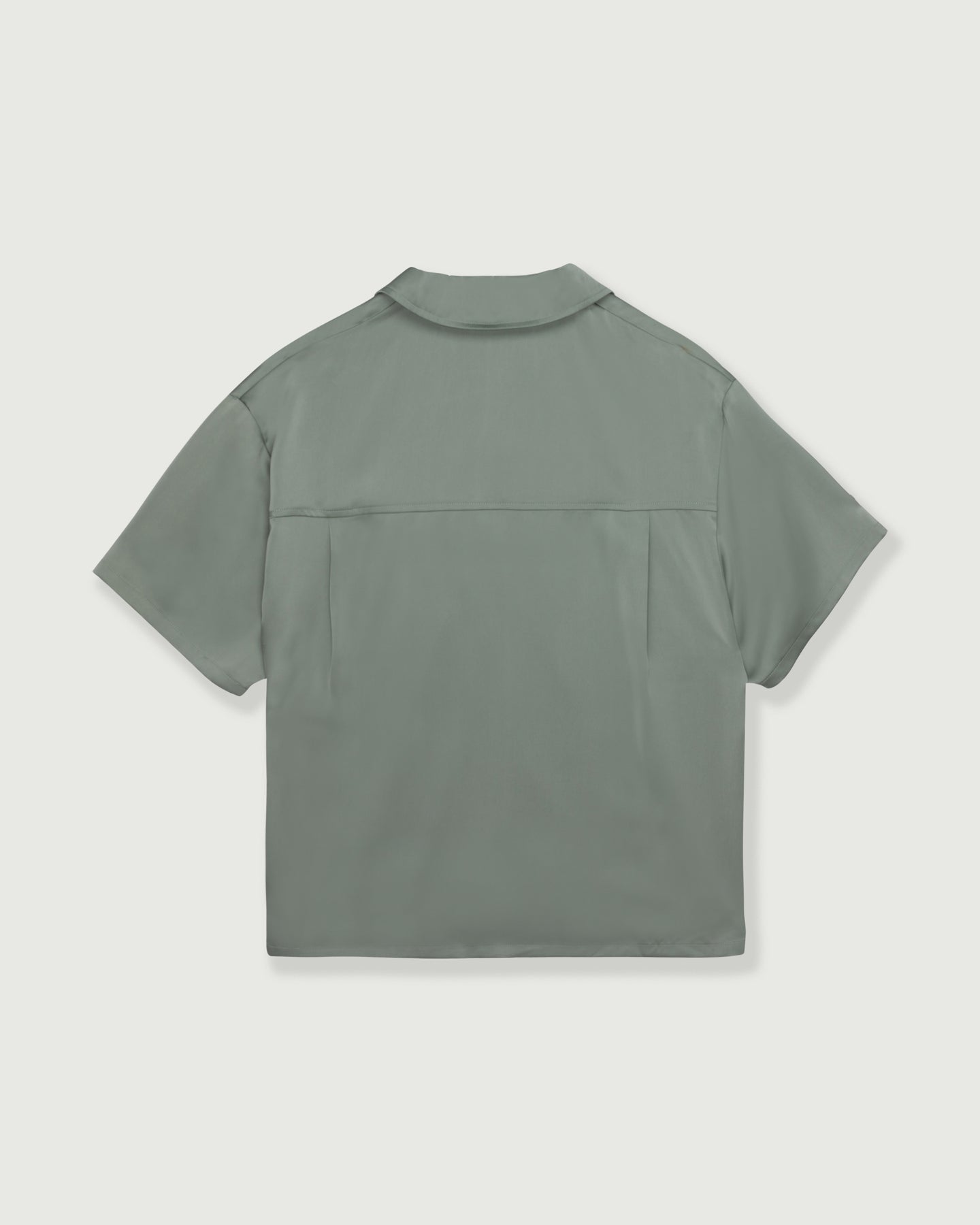 Satin Chest Logo Camp Collar - Sage