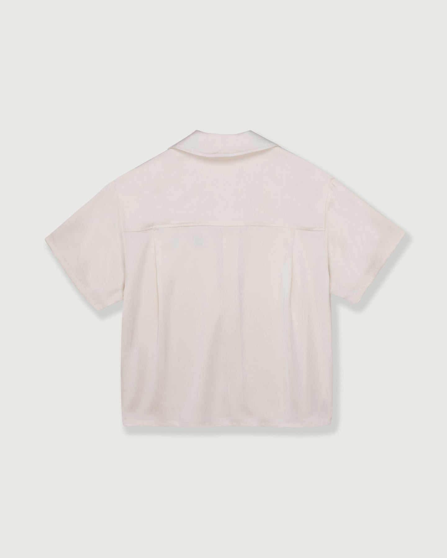 Satin Chest Logo Camp Collar - Sand