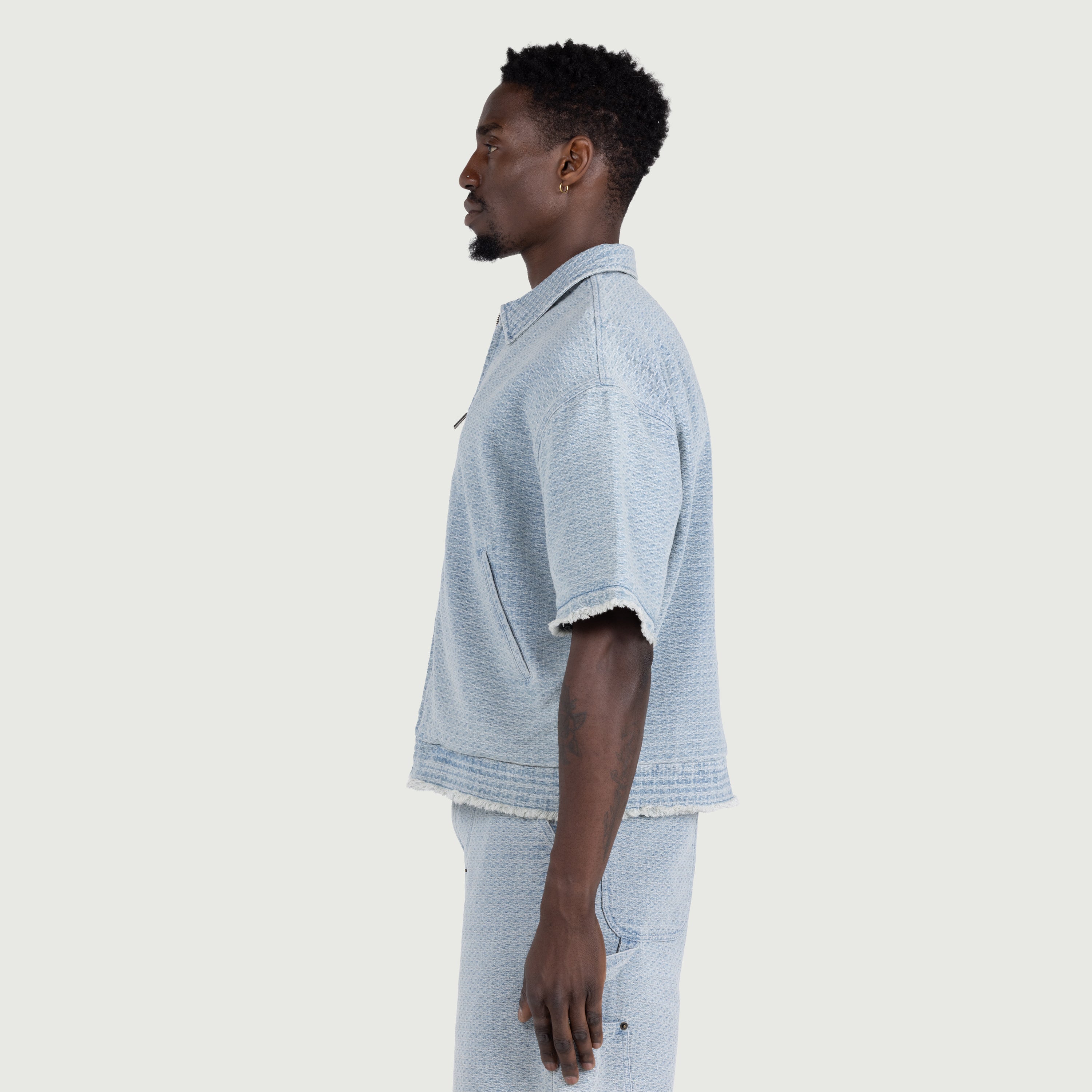 Vintage Indigo Zip Front Short Sleeve - Light Indigo – Honor The Gift