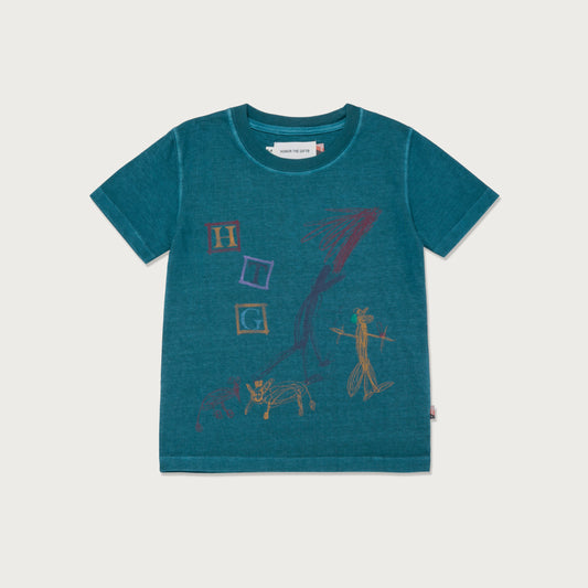 Kids T-Rex T-Shirt - Teal