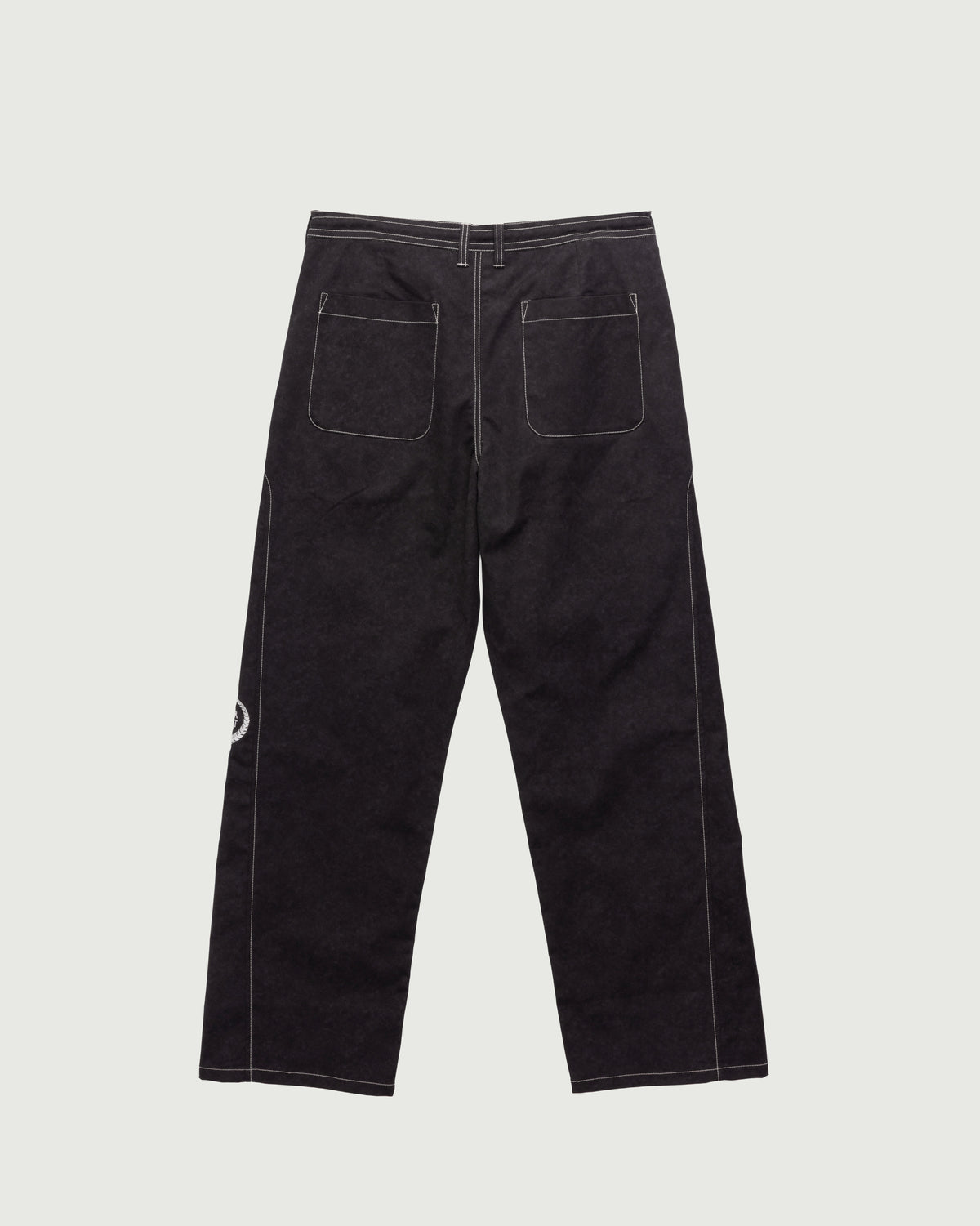 Twill Embroidered Pant - Black