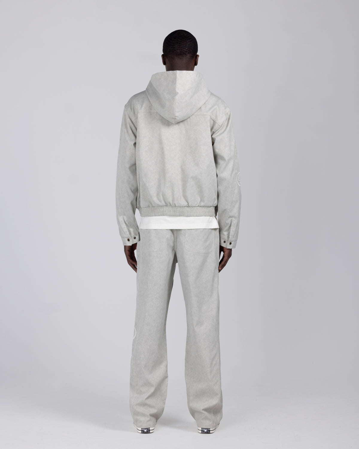 Twill Embroidered Pant - Stone