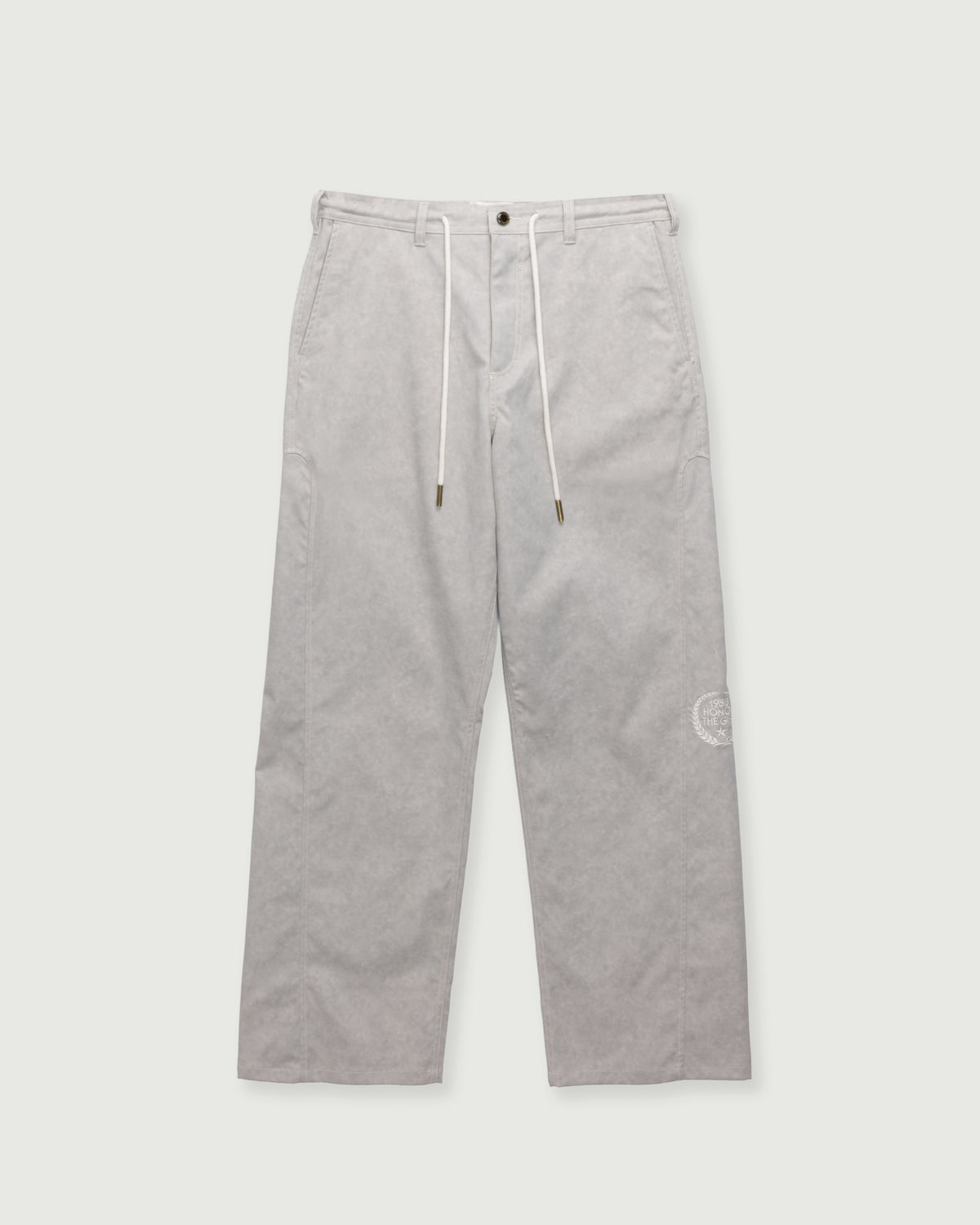 Twill Embroidered Pant - Stone