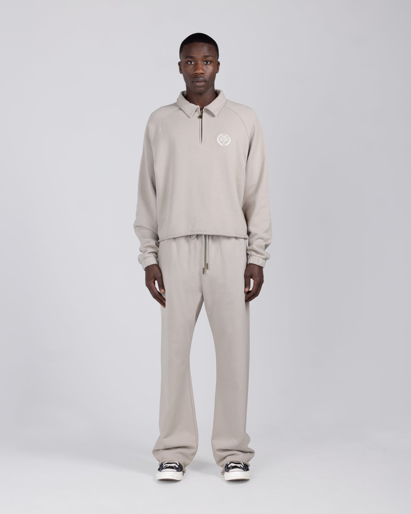 Vintage Terry Quarter Zip - Vintage Stone